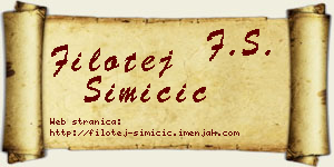 Filotej Simičić vizit kartica